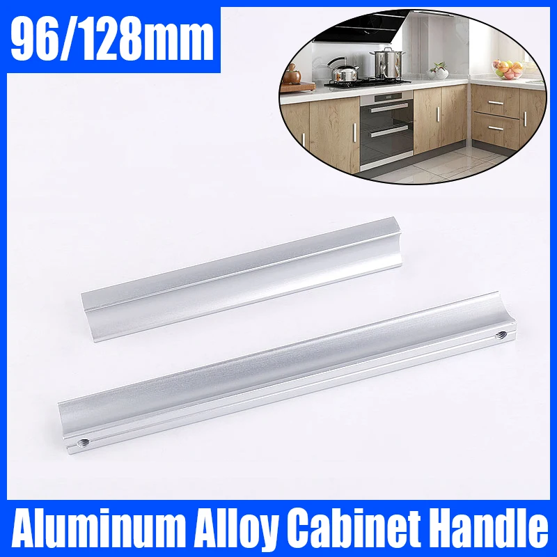 

1PCS Silver Cabinet Handle Aluminum Alloy Kitchen Cabinet Door Knob Cupboard Wardrobe Door Handle Drawer Pull Furniture Hardware