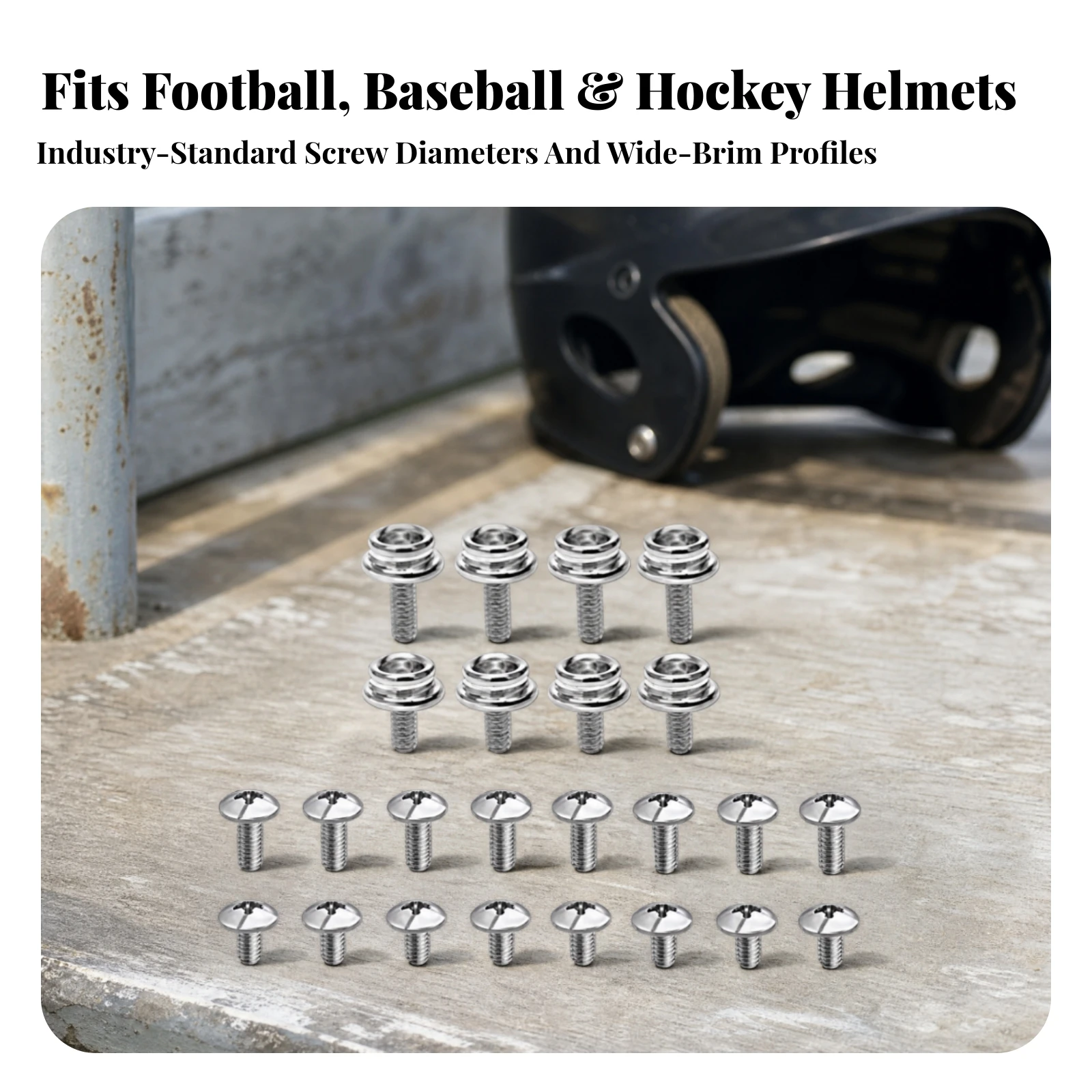 24 Pieces Facemask Hardware Universal Stainless Steel Facemask Hardware Kit Replacement Helmet Fastener Kit Heavy-Duty
