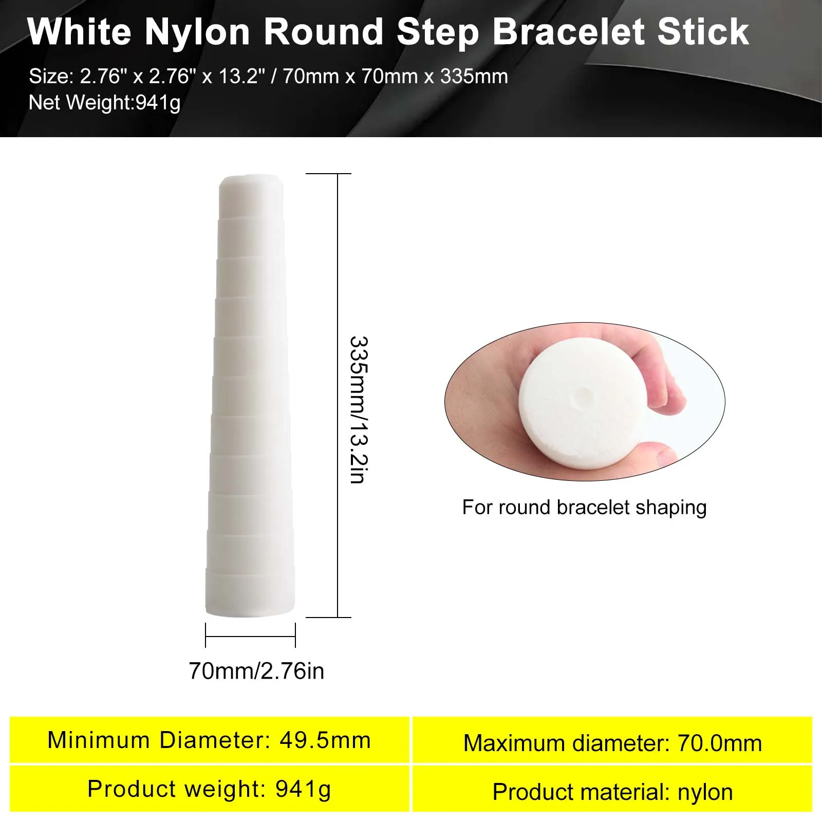 Professional Nylon Bangle Bending Tool | Round/Oval/Horseshoe Shaper | Non-Scratch Jewelry Shaping Kit with Stepped Base