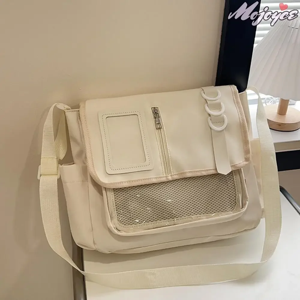 Fashion Y2K Japanese Crossbody Bags Lightweight Transparent Itabag Teenage Casual School Bag Girls Solid Color Shoulder Bag