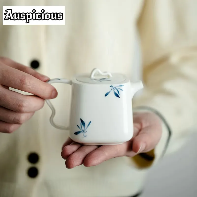 

140ml Pure Hand-painted Butterfly Orchid Ceramics Teapot Tea Maker Single Pot With Filter Brewing Kettle Kung Fu Tea Set Gifts