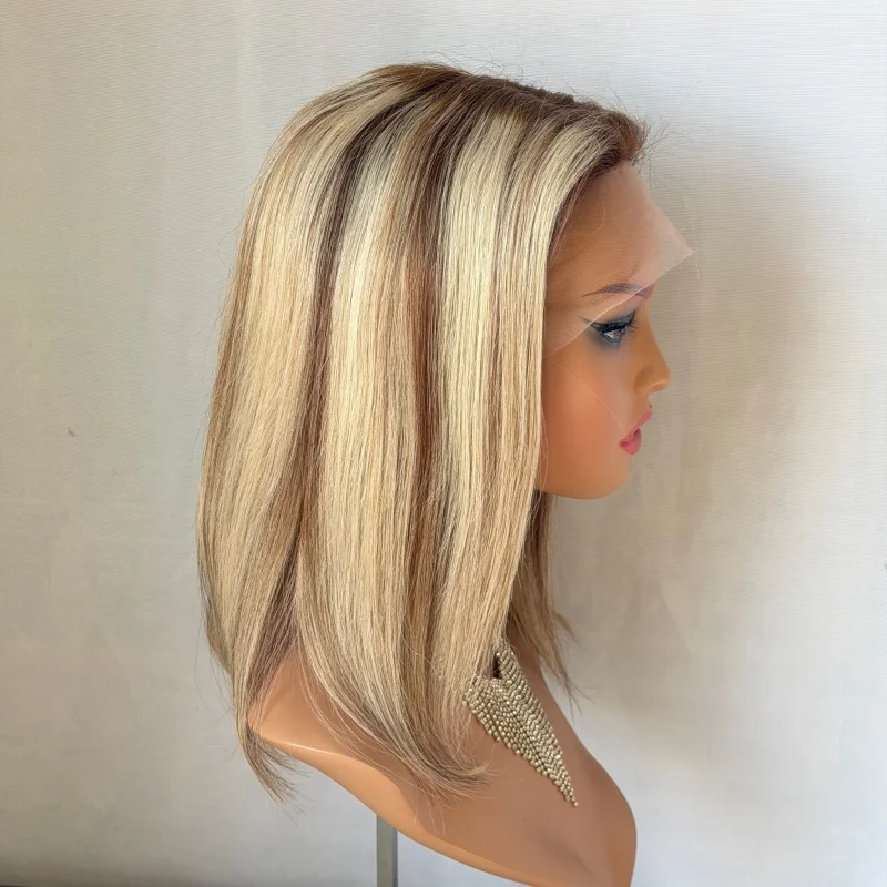 

STock Honey Blonde Wig Human Hair Bob Wig Human Hair Glueless Transparent Lace Wigs For Women