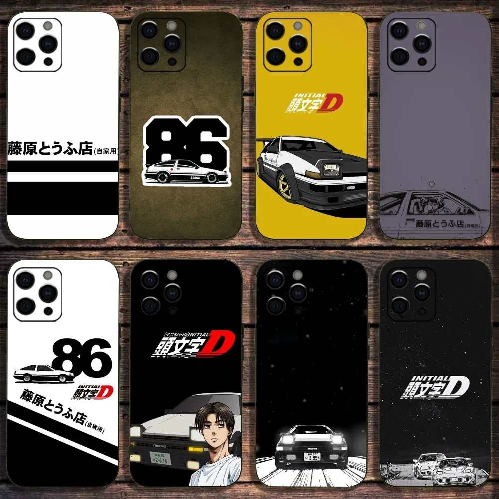 I-Initial D A-AE86-6 Phone Case For Apple iPhone 15,14,13,12,11,Pro,X,XS,Max,XR,Plus,Mini Soft Black Cover