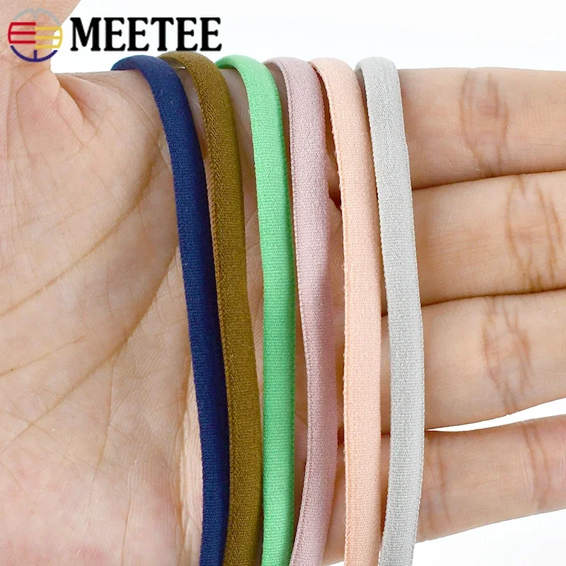 5/10M 5mm Meetee Nylon Elastic Band Ear Hanging Rope Strench Rubber Ropes Mask String Oil Core Belt Elastics Cord Sewing Crafts