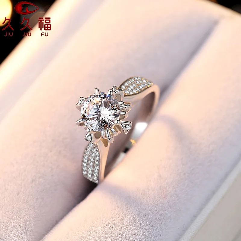 Soft Fashion Bud Ring for Women, PT950 Platinum with 1 Carat Moissanite, bring skin-friendly and comfortable wearing experience