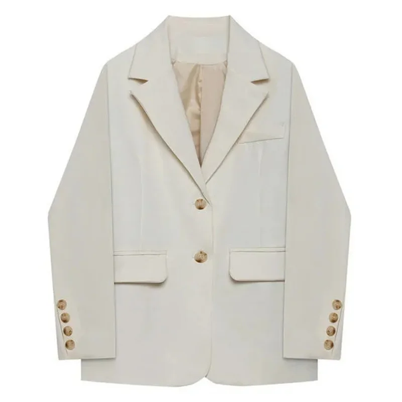 White Suit Coat Women's 2024 Spring Autumn New Large Size Jacket Korean Design British Style Overwear Ladies Small Blazer Top