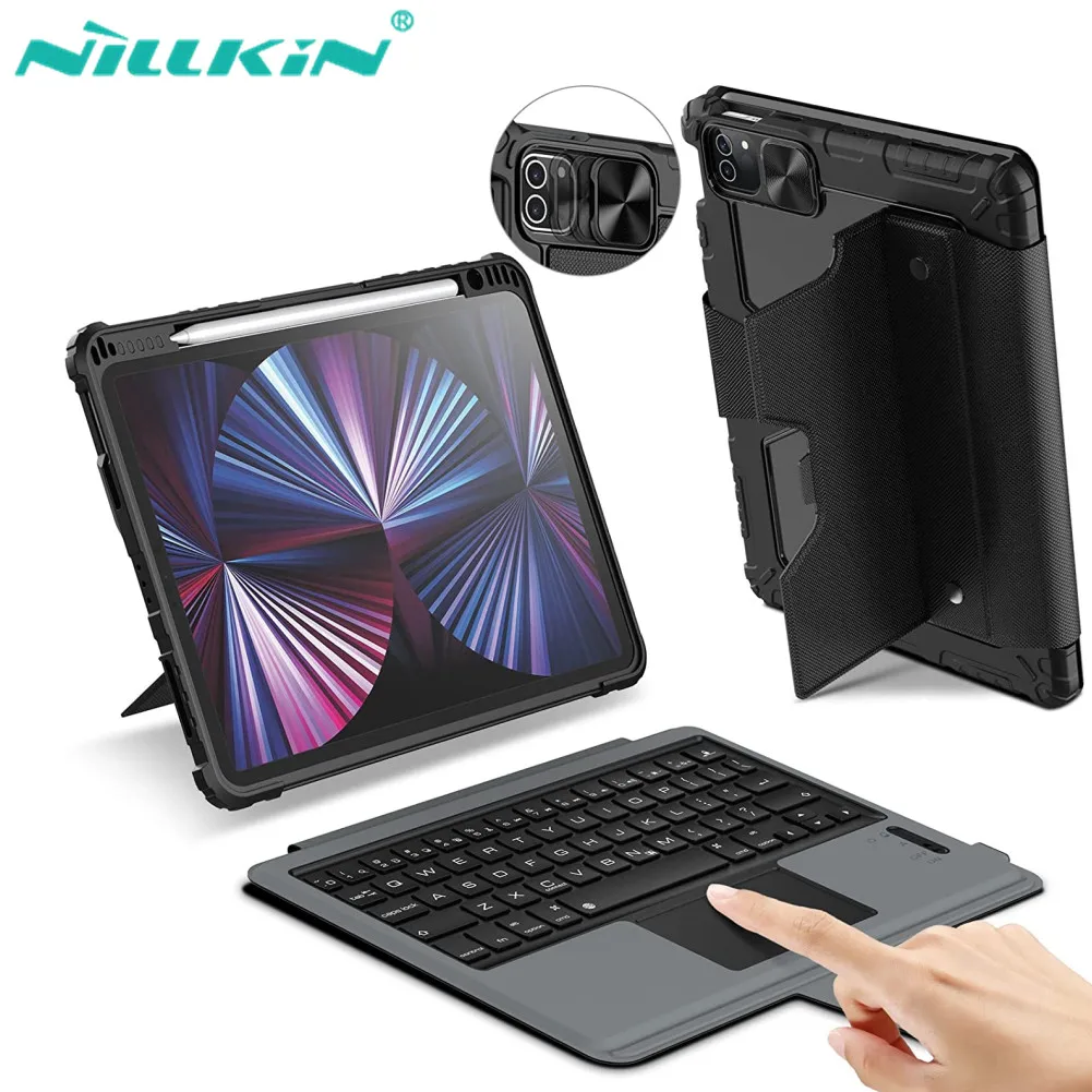 NILLKIN For iPad Pro 12.9 11 2022 Case Bumper Combo Keyboard Case For iPad Air 5 4 Lens Protection Cover For iPad 10 2022 Arabic