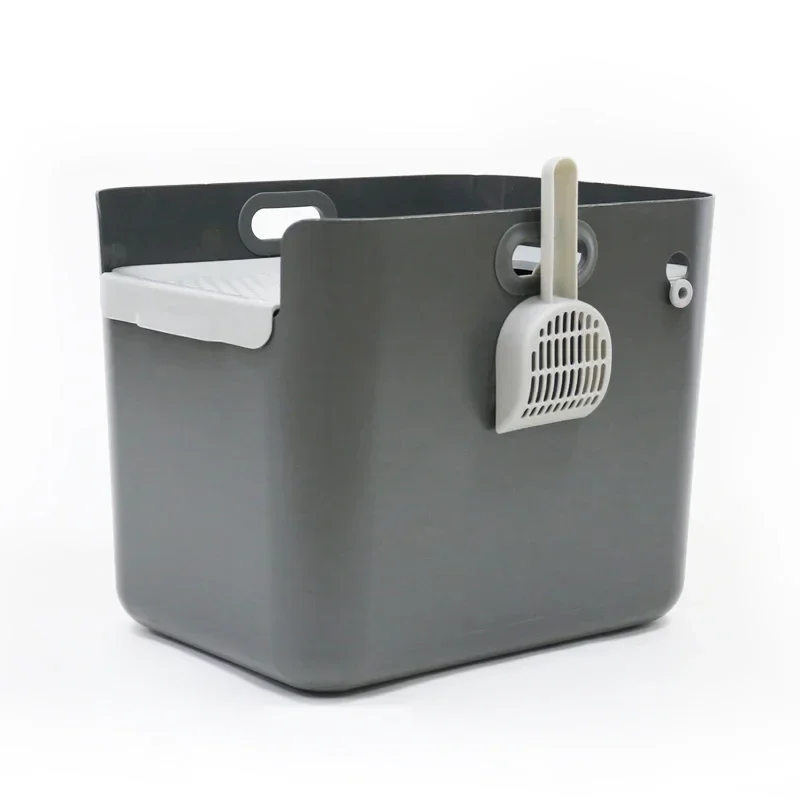 Oversized Semi-Enclosed Top-Entry Cat Litter Box, Integrated Anti-Splash Toilet with Odor Control for Large Cats