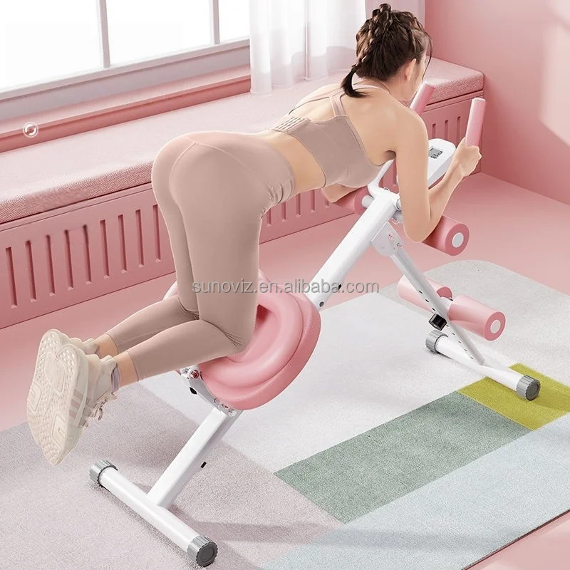 Foldable Ab Roller Machine With Adjustable Steel Frame Waist Shaping&Core Strength Trainer For, Effective Belly Slimming Workout