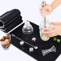 PVC Cafe Bar Mats Anti-slip Coffee Maker Countertop Spill Mats Heat Resistant Waterproof Cocktail Table Insulation Mats Bar Tool