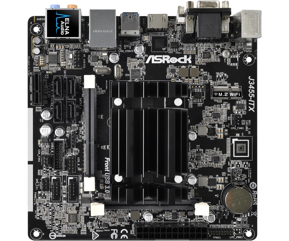 Used  ASROCK J3455-ITX Mini-ITX Motherboard  Intel Quad-Core cpu J3455 DDR3 16GB  Integrated Intel HD Graphics 500 USB 3.1