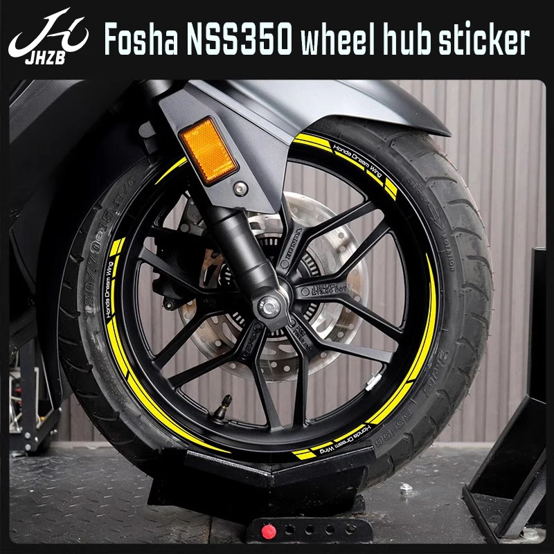 Stiker decal hub roda reflektif untuk Honda Fosha NSS350, stiker pelek baja tahan air