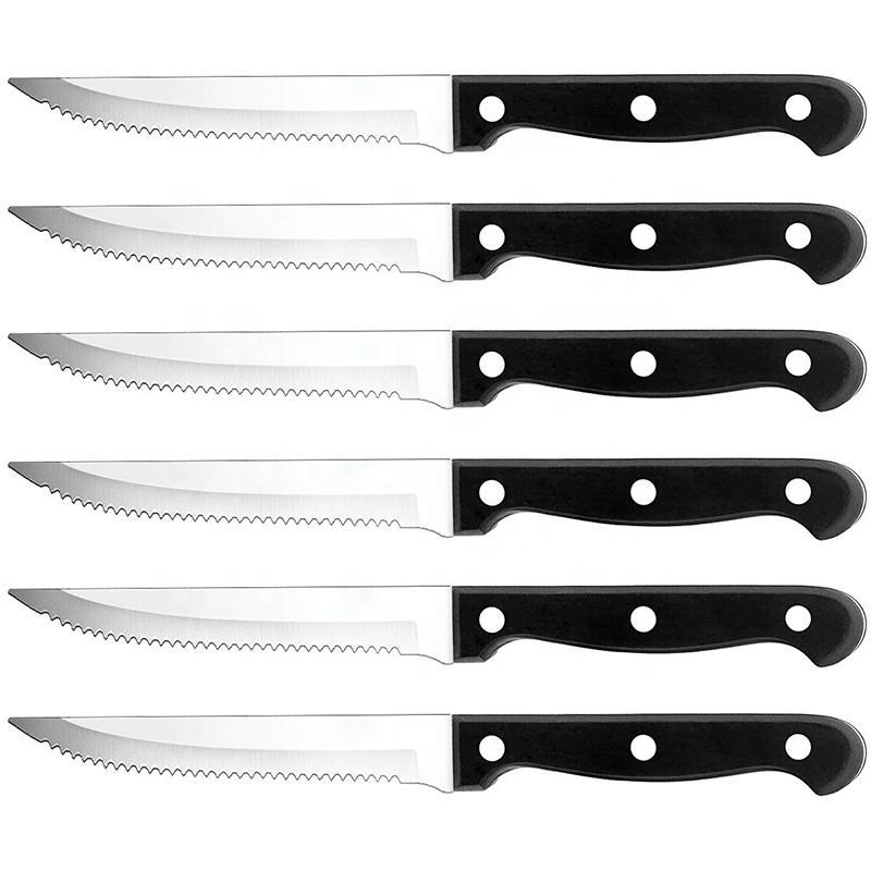  Steak Knives Set Cutlery Set 4/6/8/16 Pcs Full Tang Stainless Steel Sharp Serrated Dinner Knives Dishwasher Safe for Meat Bread 