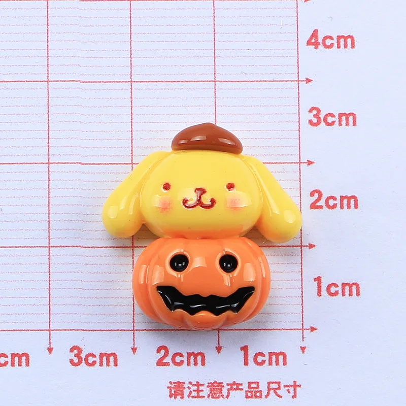 10pcs New Lovely Cartoon Holloween Pumpkin Flat Back Resin Charms Jewelry Making DIY Phone Case Scrapbook Craft Accessories