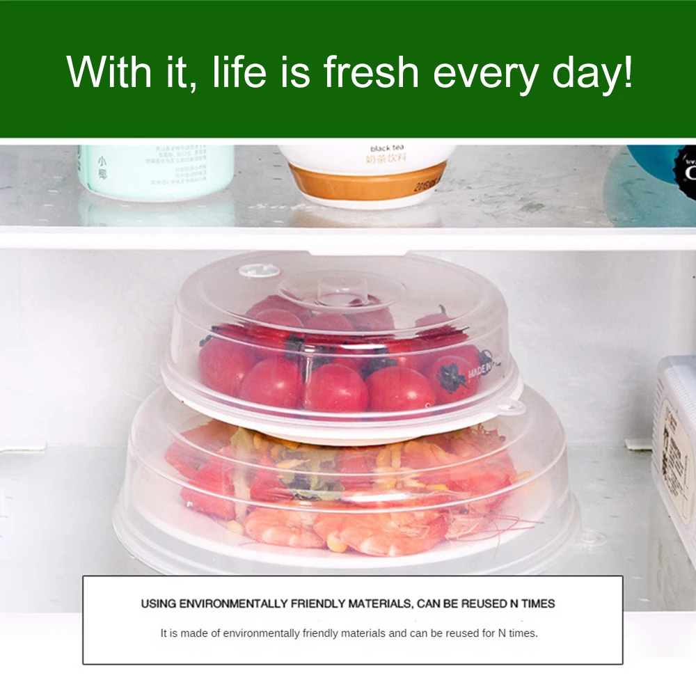 

Anti Splatter Heating Sealing Cover Lid with Steam Vents Fresh-keeping Plate Bowl Cover Stackable Microwave Splatter Cover Lid