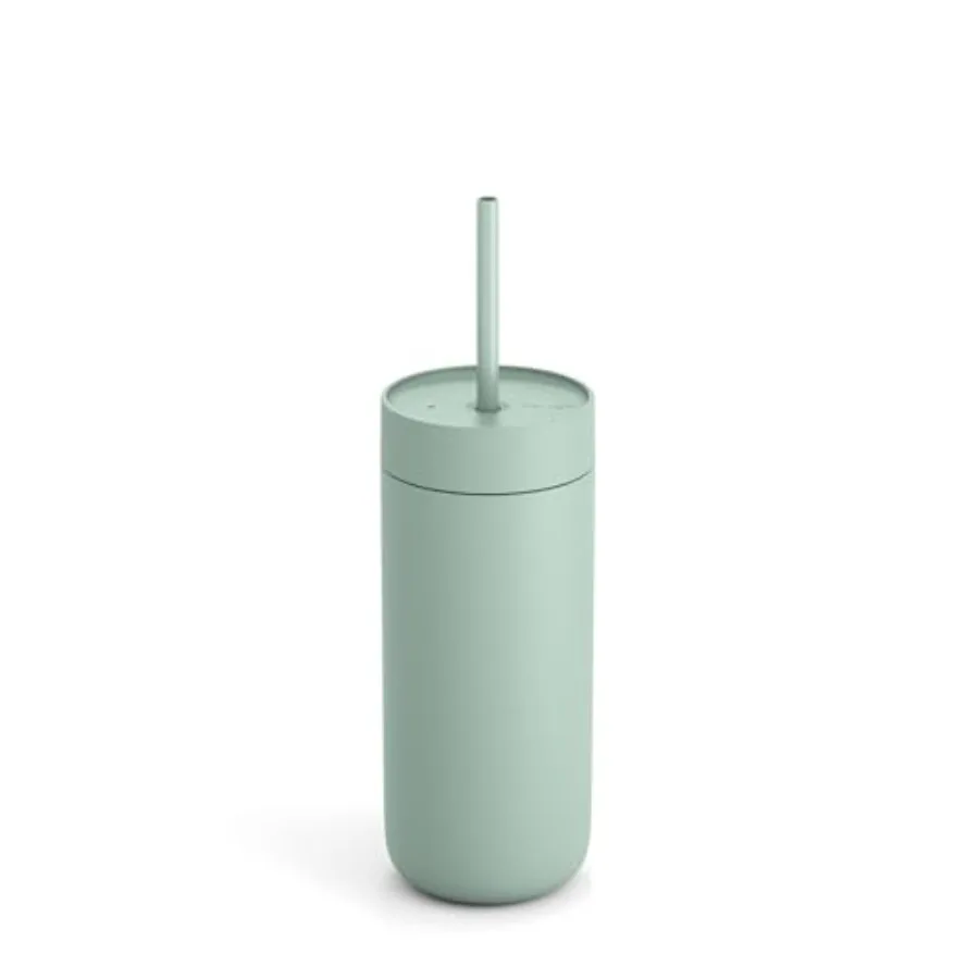 

Термокружка Carter Cold Tumbler 20 унций с крышкой-непроливайкой и соломинкой, из нержавеющей стали, с вакуумной изоляцией, керамическим покрытием внутри и многоразовой соломинкой