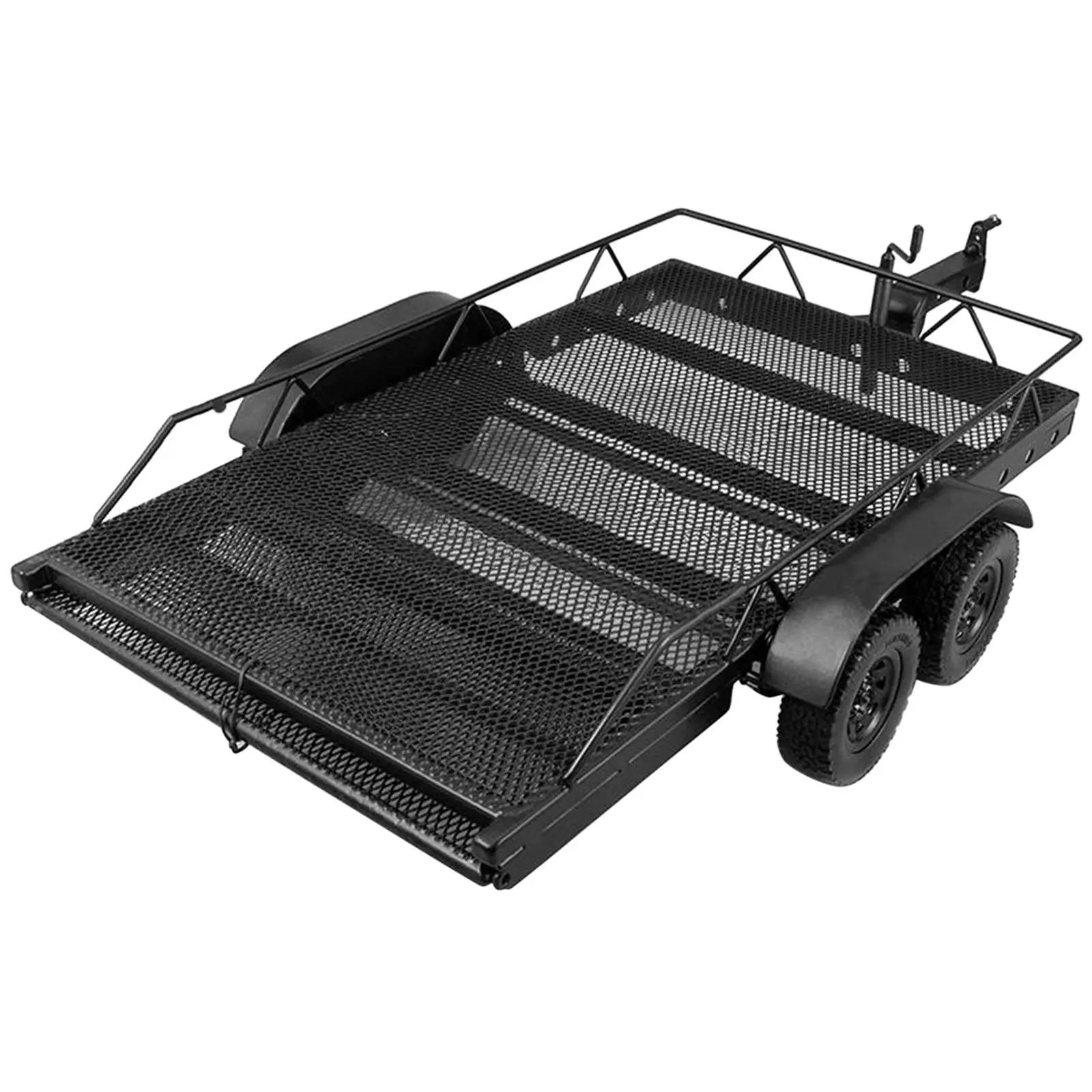 Heavy Duty RC Trailer with Four Tires DIY Replacement Hopper Frame for Axial SCX10 D90 RC Crawler Accs Off Road Hobby