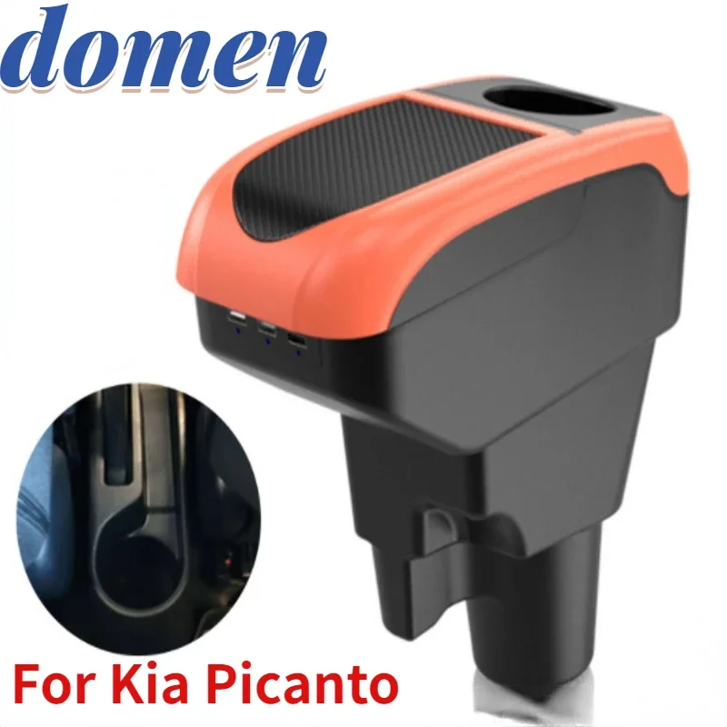 

New Storage Box For Kia Picanto armrest box dedicated central armrest box retrofit accessories USB Charging