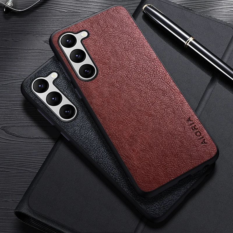 Fall für Samsung Galaxy S23 Fe plus Luxus Leder Business Cover für Samsung Galaxy S23 Ultra Fall