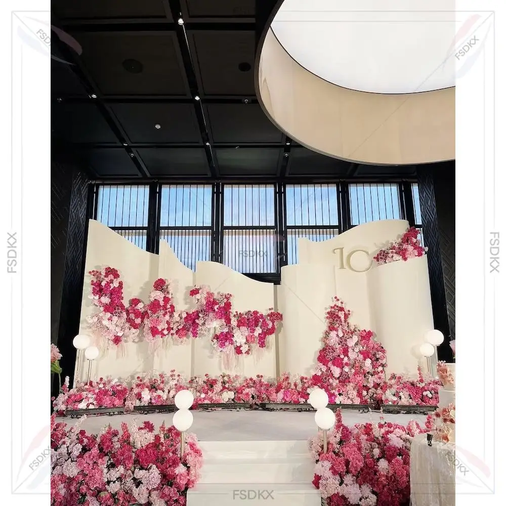 White Pure Color Party Stage Backdrop Wedding Supplies Events Wedding Decoration Backdrops Can Be Custom Logo