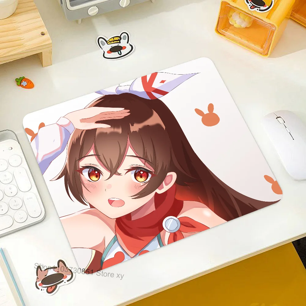 Amber Genshin Impact Mousepad RGB Small Size Gaming Mouse Pad With LED Light Desk Mat Super Smooth Non-slip Rubber