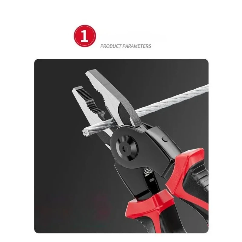 5-in-1 Multi-functional Pliers Set,Interchangeable Heads Steel Wire Stripper,Cable Clamp,Crimping Pliers Tools Electricians