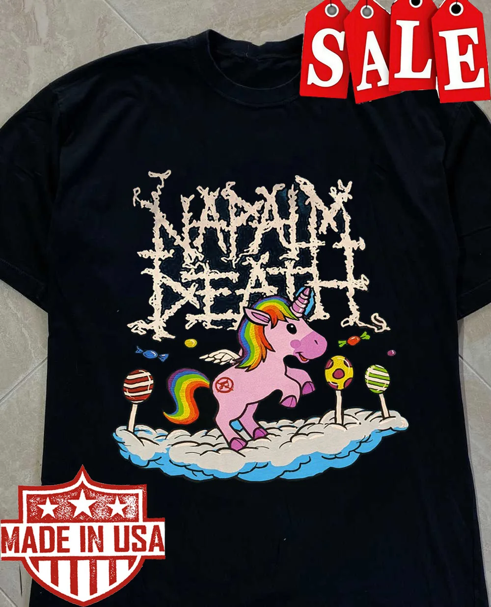 Camiseta Napalm Death unicorn de algodón para hombres y mujeres, todas las tallas S-5XL