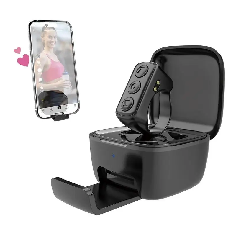 

Pink Bluetooth Scrolling Ring Remote: Selfie/video/music control, phone holder, iPhone/iPad/Android, TikTok ready