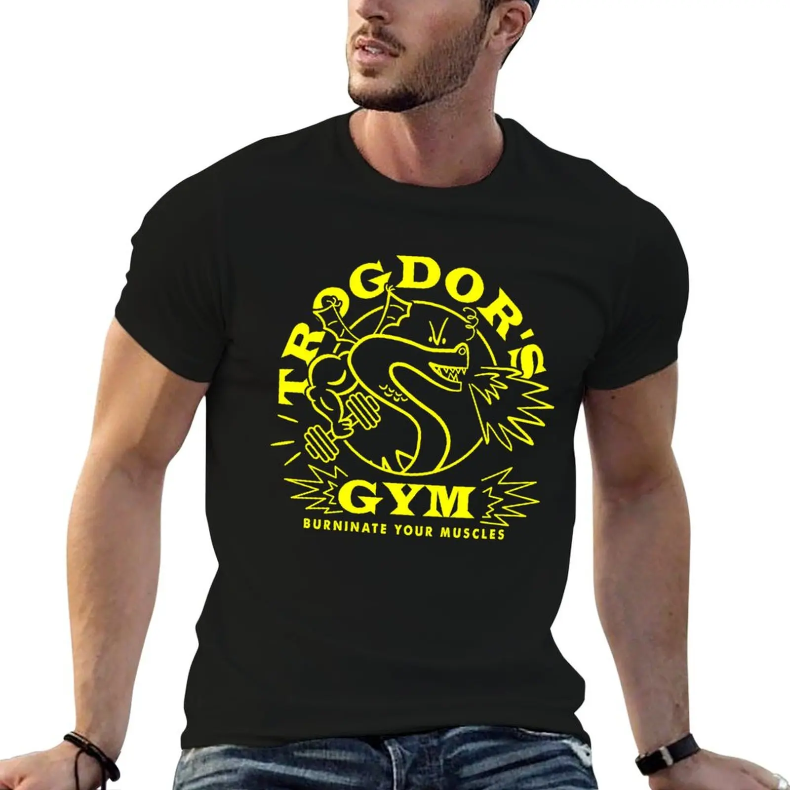 

Trogdors Gym T-Shirt t shirt for man 100 percent cotton anime tshirt T-Shirt