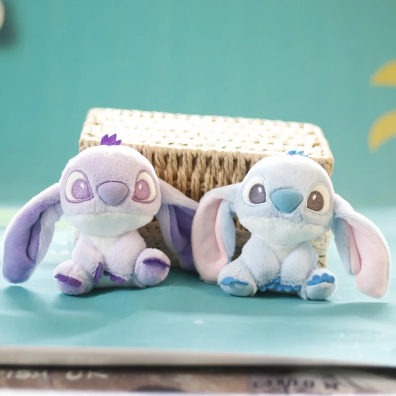 

13cm MINISO Lilo & Stitch Cosplay Purple Blue Keychain Doll Toys Plush Dolls Kids Christmas Gift Pendant Accessories