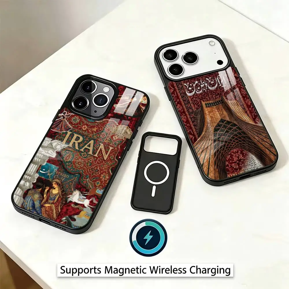 History Iran Shah Art wallpaper Phone Case For iPhone17,16,15,14,13,12,11 Plus,Pro Magnetic Supports Magnetic Wireless Charging