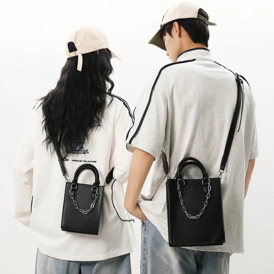 

【New style】New Korean style simple portable small square bag men's bag fashionable personality niche mobile phone one-shoulder