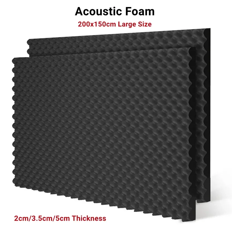 1PC 150x200cm Large Size Studio Acoustic Panels Sound Foam Egg Crate Soundproof Absorption Treatment Pad 2/3.5/5cm Thickness