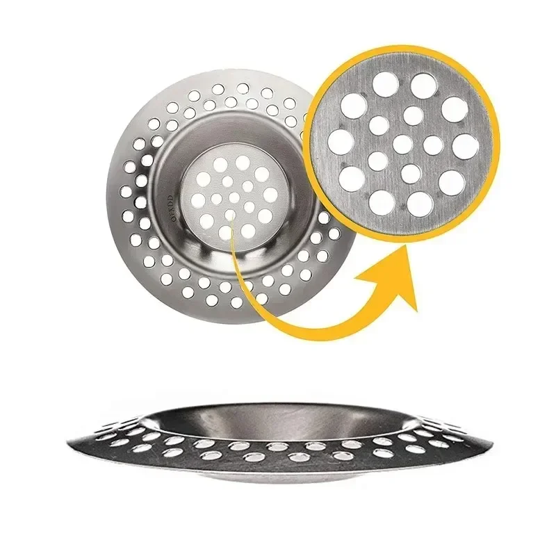 Kitchen Sink Filter Stainless Steel Mesh Anti-Clog Catcher Drain Strainer Net Anti-Rust Sewer Waste Filter Kitchen Accessories
