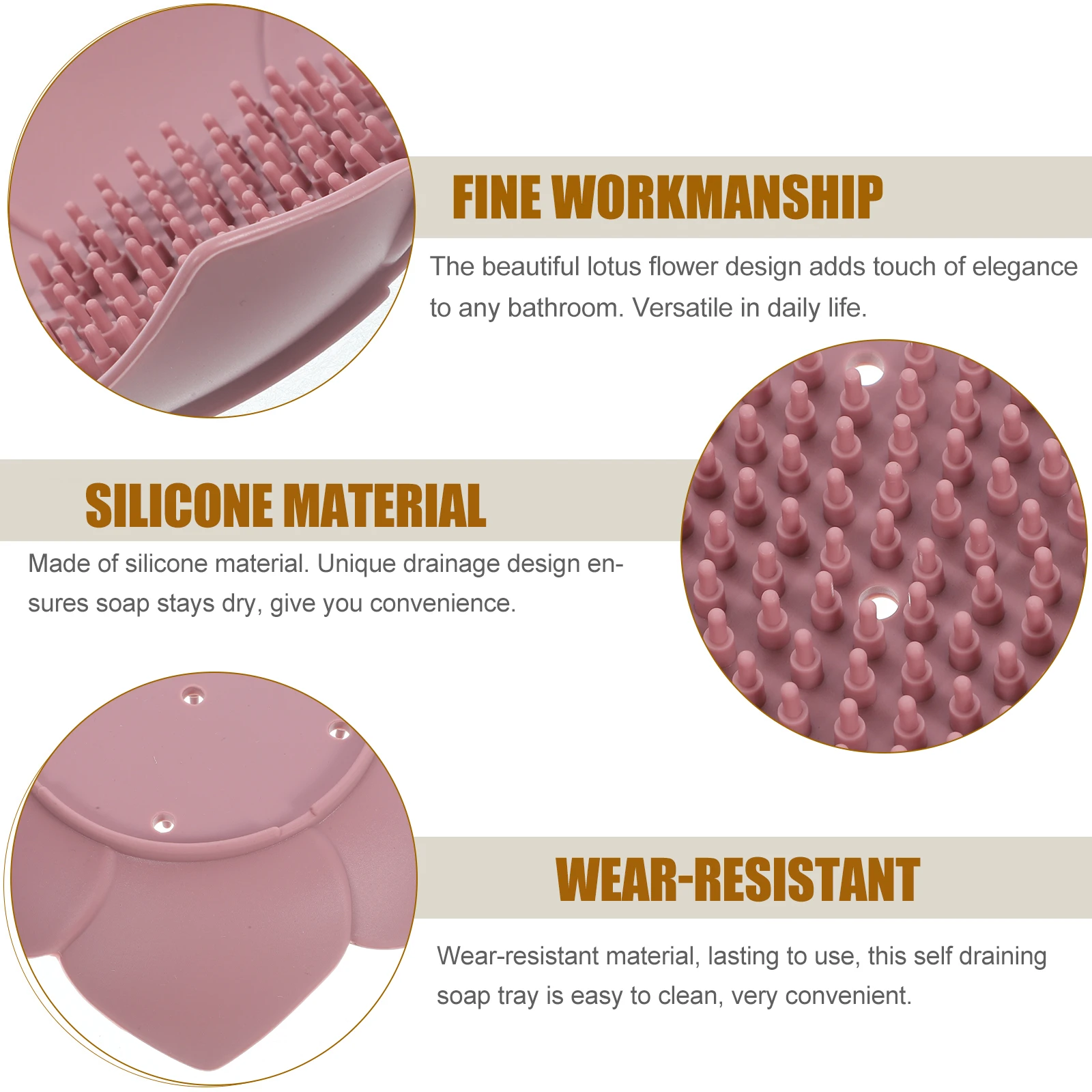 

Silicone Soap Dish Shower Bathroom Self Draining Tray Bar Holder Sponge Storage Organizer Wear Resistant Easy Clean