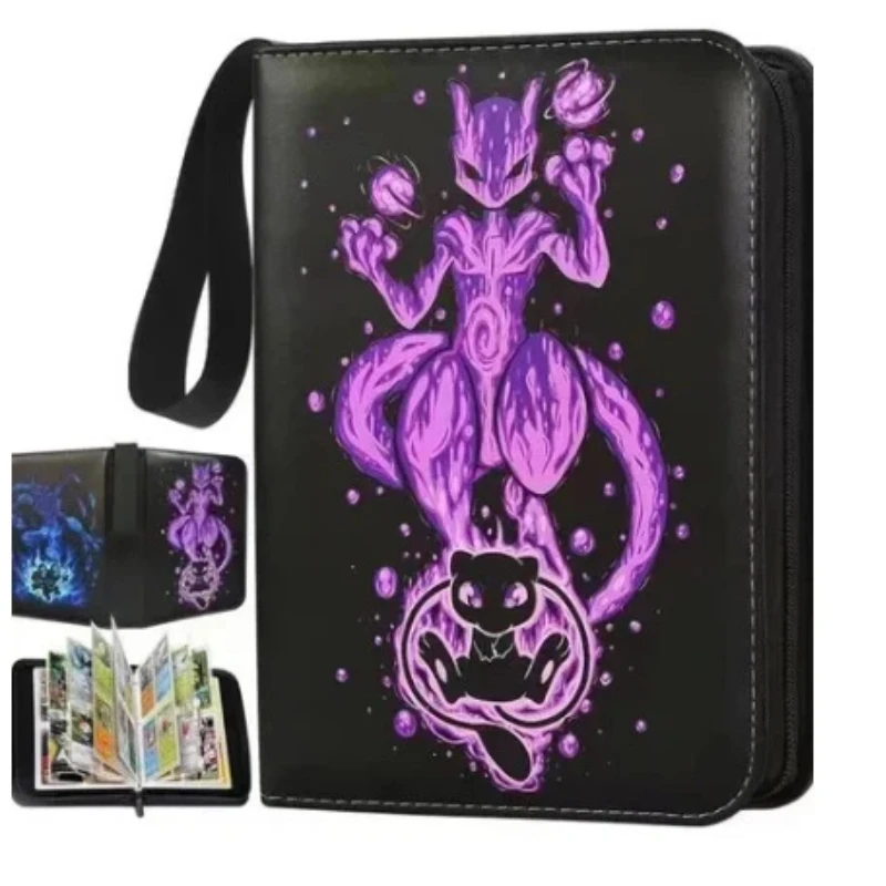 

Pokemon Card Binder Portable Zipper Collection Album Pu Leather Waterproof Trading Game Storage Holder For Card Collectors Gift