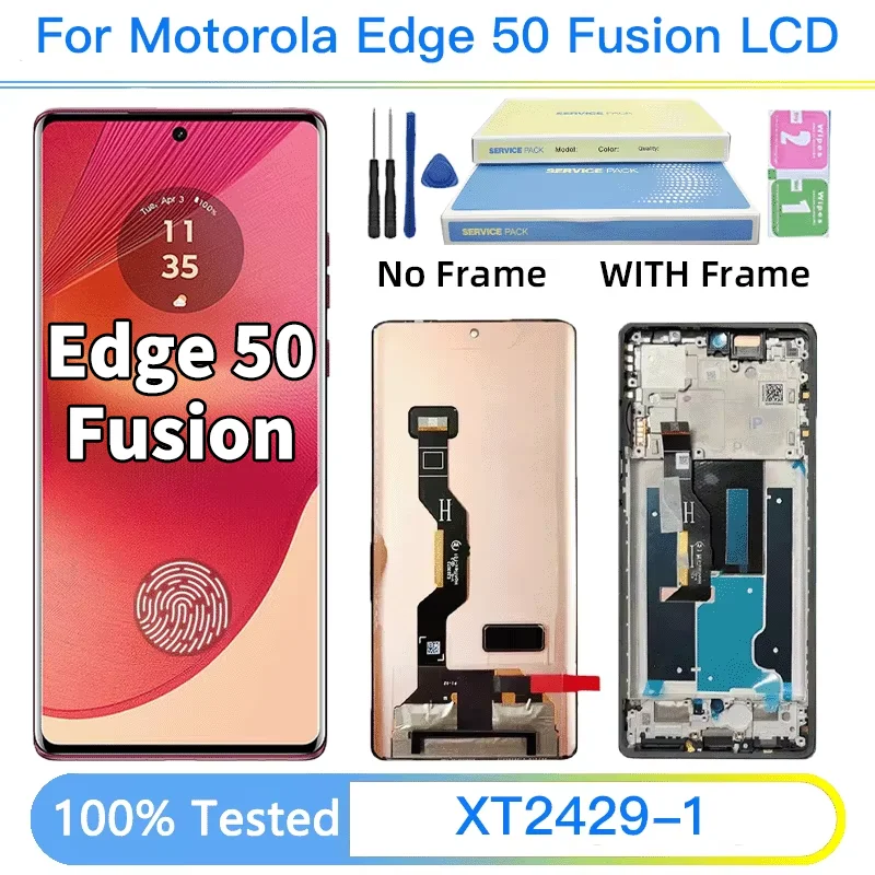 6,7 AMOLED nuevo para Motorola Edge 50 Fusion pantalla lcd con montaje de digitalizador de pantalla para Moto Edge50 Fusion XT2429-1 LCD