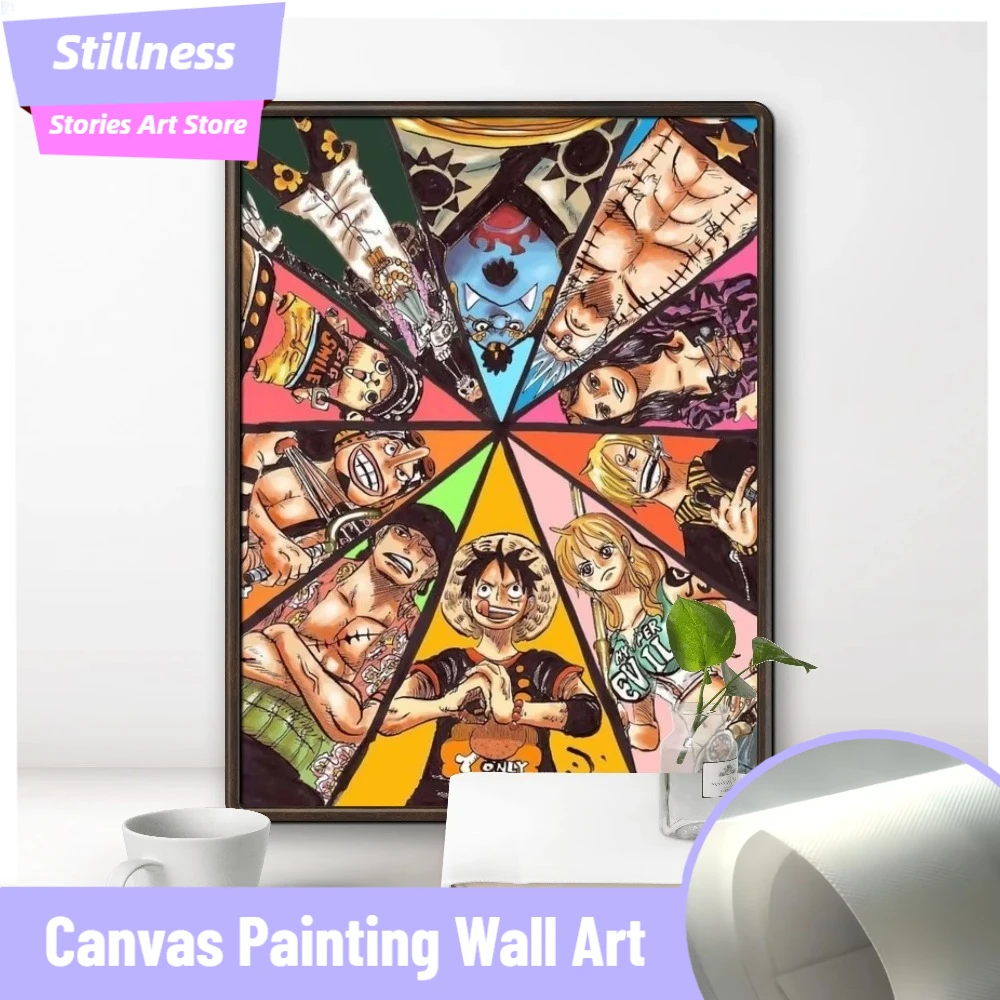 1pcs New Japan Anime One Piece Luffy Canvas Wall Art HD Print Poster Modern Home Living Room Bedroom Decor Kids Gifts