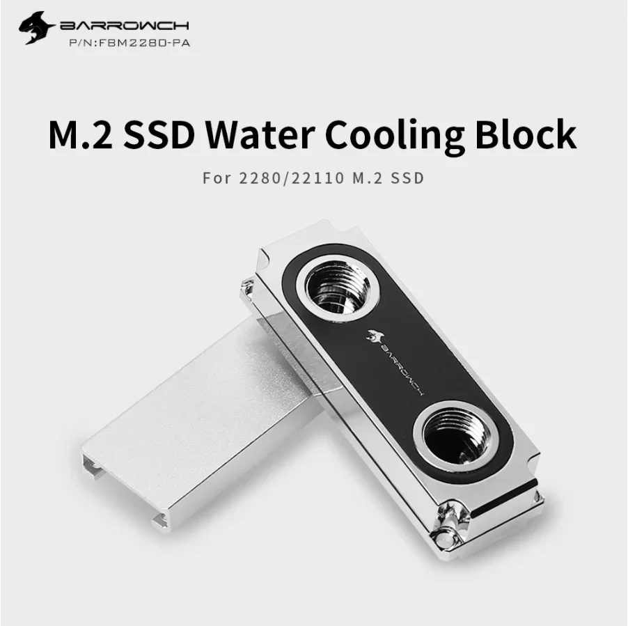 Barrowch FBM2280-PA Water Cooling Block For 2280/22110 M2 Type Solid State Drive Supports Single Double-Sided Chip Hard Drive