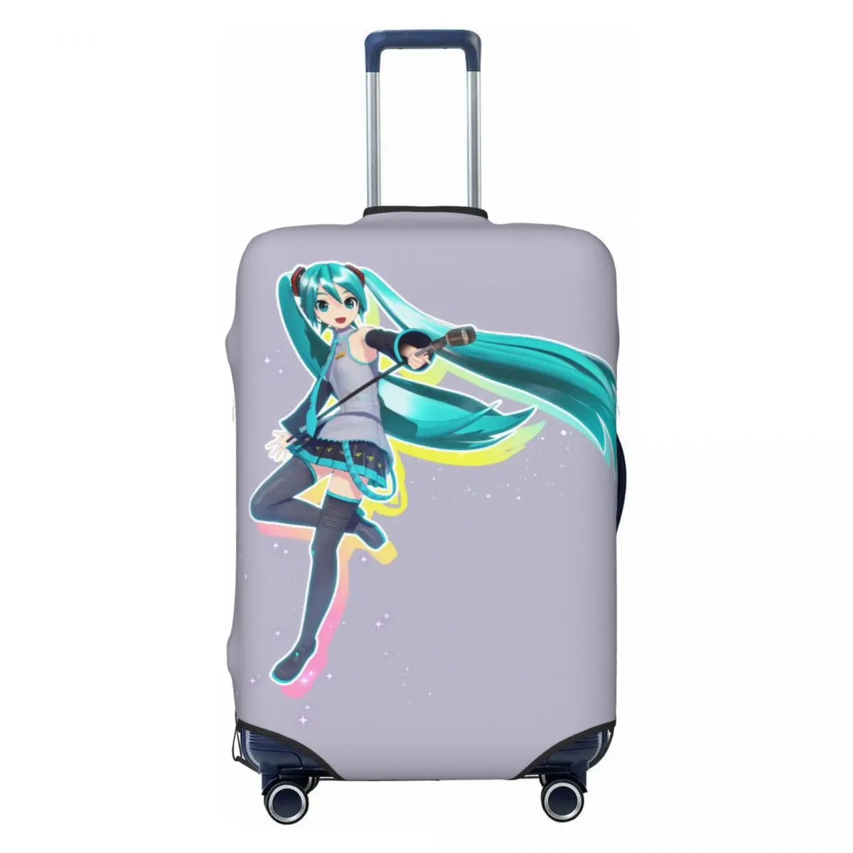 カスタム初音ミク-vocaloid-ロックアニメスーツケースカバー弾性荷物カバープロテクター-18-32-インチ用