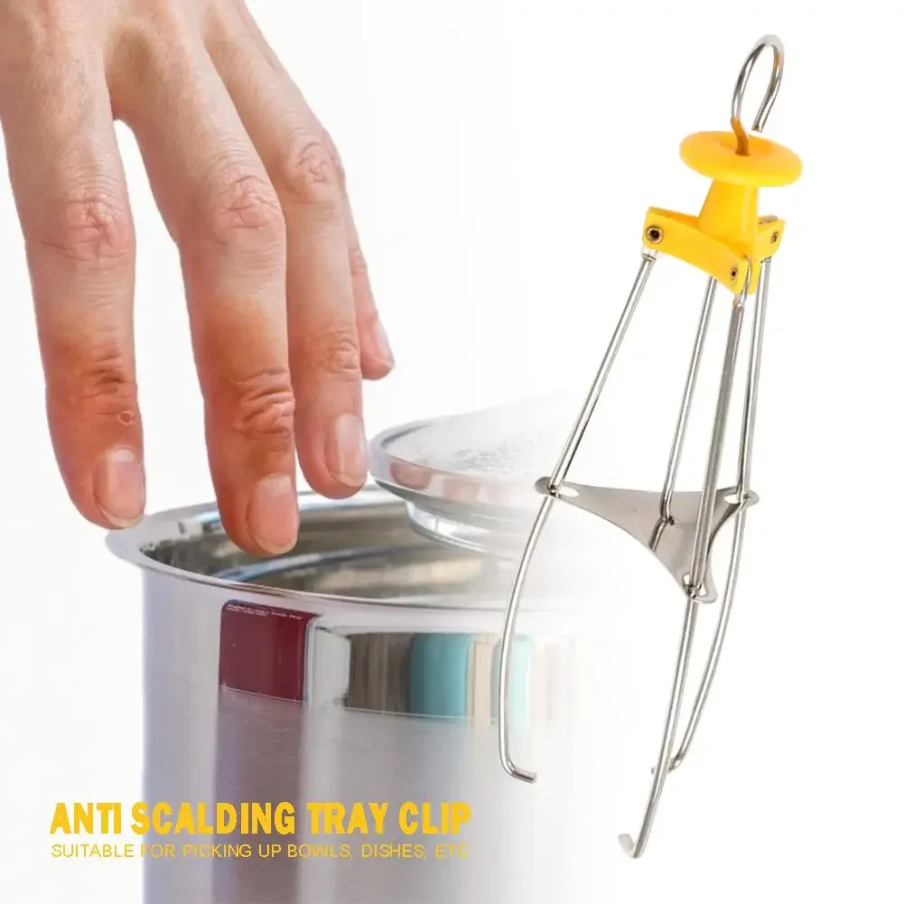 Stainless Steel Bowl Clip Anti-Hot Pan Dish Gripper Clips Hot Plate Or Bowls Clamp Holder for Kitchen Home Restaurant Cooking