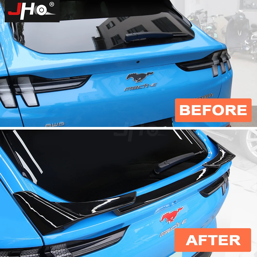 JHO Car Rear Spoiler Wing Extentions Flaps Trunk Exterior Wing Parts Fit For Mustang Mach E 2021 2022 2023 Styling Accessories