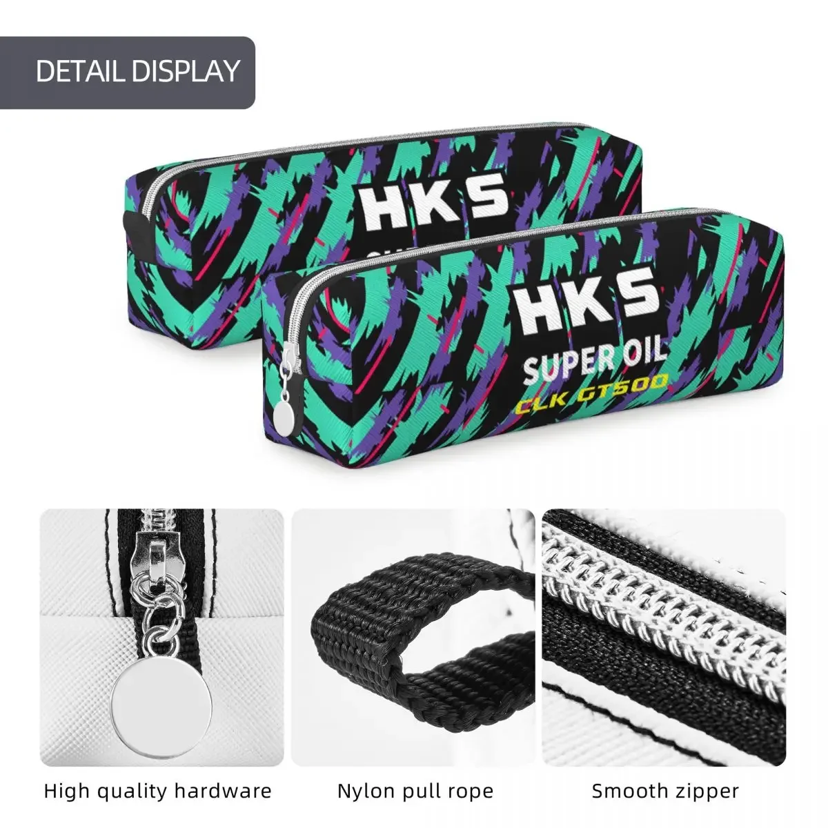 HKS Advan JDM Etui Mode Drift Auto Pen Box Tas voor Student Grote Opslag Kantoor Rits Etuis