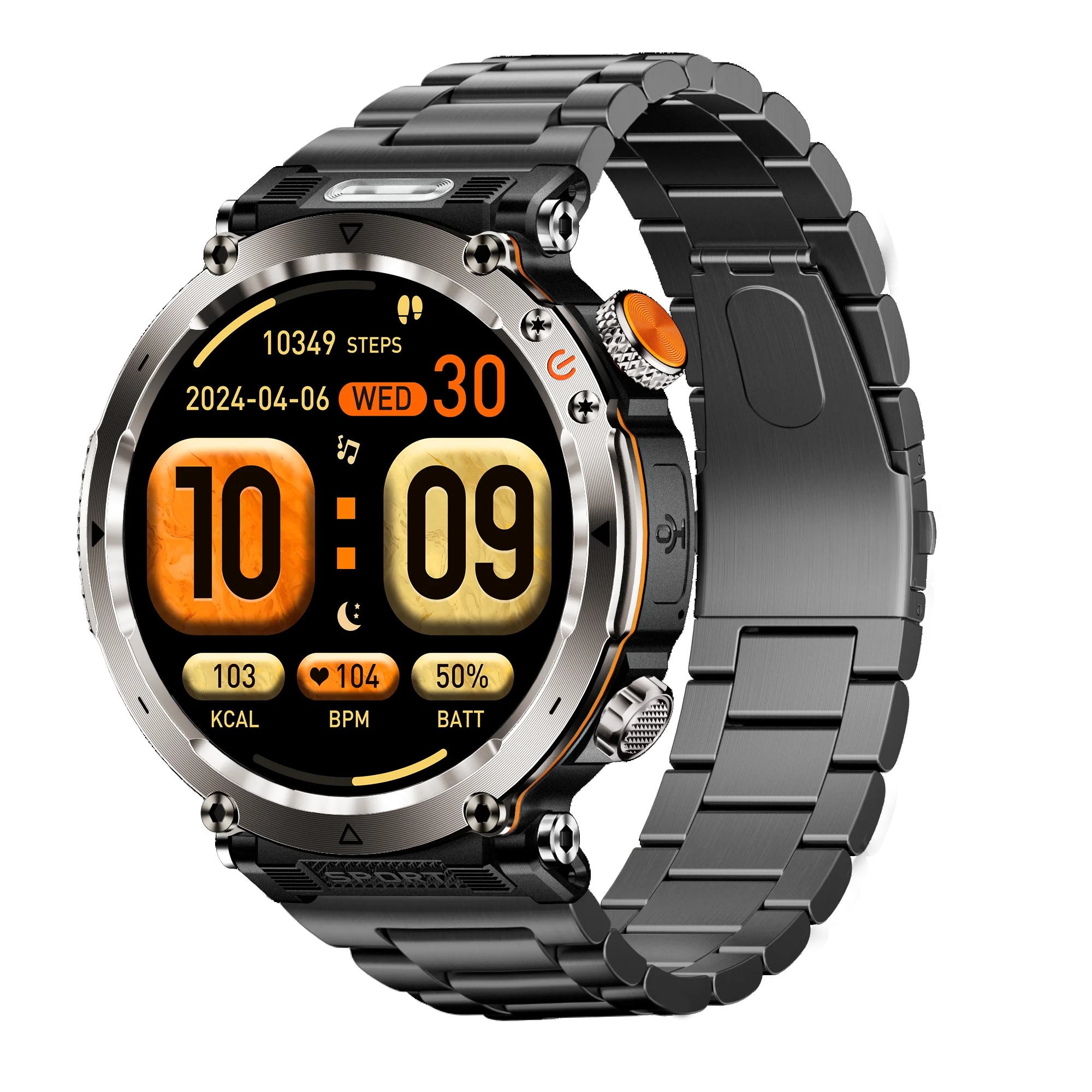 HT30 Round Smartwatch Touch Screen Outdoor Sport Fitness Tracker Heart Rate Monitor Call Waterproof Smart Watch for Men
