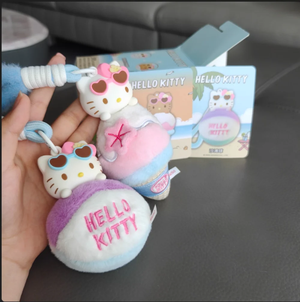 Hello Kitty-caja ciega de la serie de piel negra de verano, colgante con dije de Aroma que cambia de Color sensible al sol, muñeca coleccionable de dibujos animados de Anime K