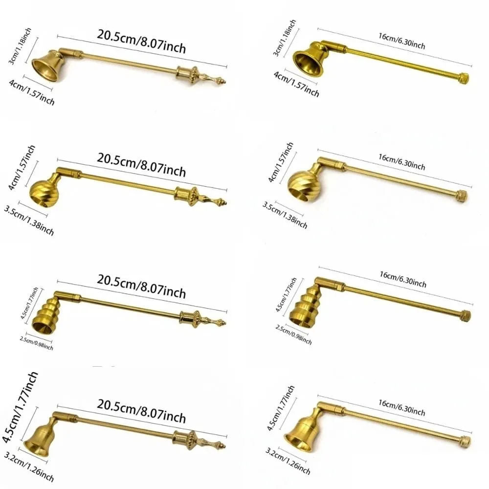 Portable Bell Shaped Candle Blower Elegant Handicraft Candle Extinguisher Long Handle Flame Snuffer Home Decor