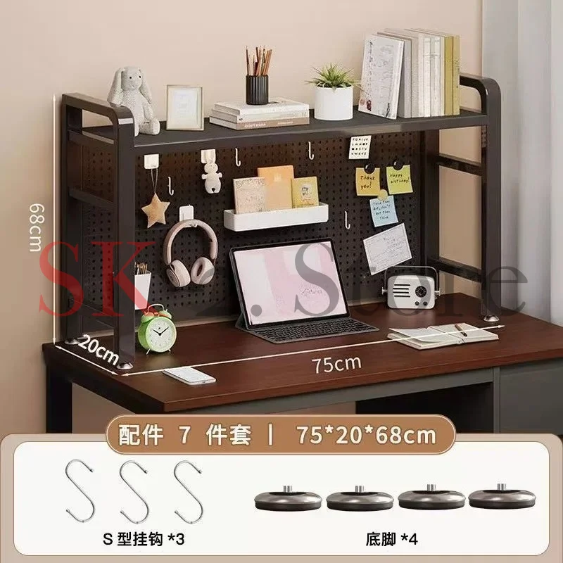 Desktop Bookshelf Hole Hole Shelf Desk Multi-layer Wrought Iron Home Computer Student