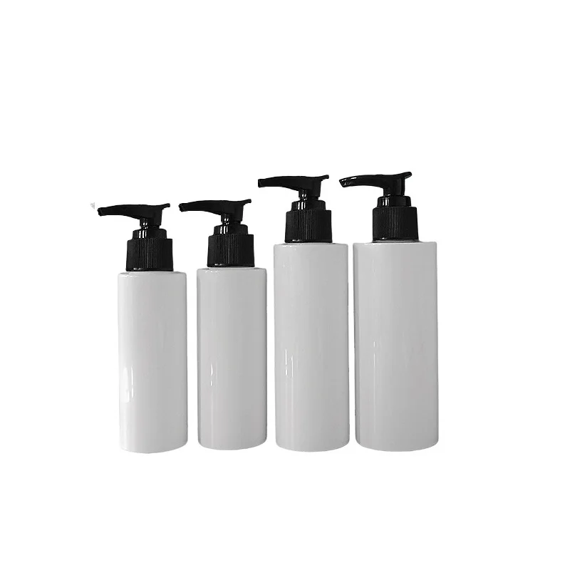 12 stücke 100 g150ml200ml250ml300ml500ml Haustier lotion leere Flasche kosmetische Verpackung flache Schulter weiße Plastik flasche für Dusch gel