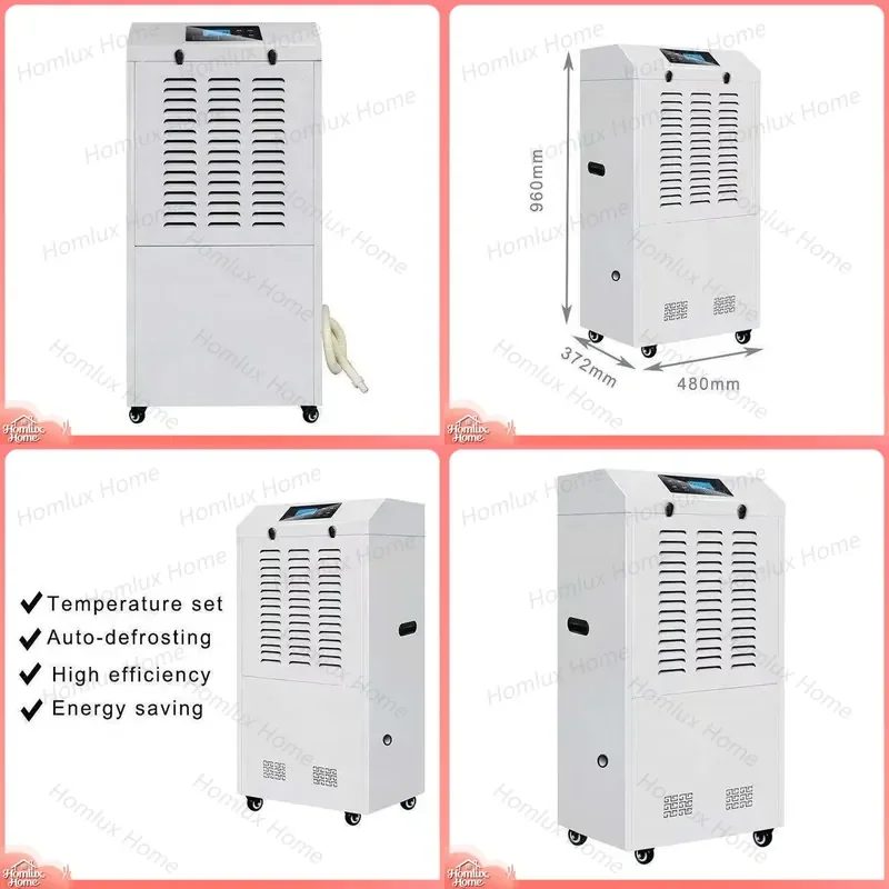 90L Day High Efficiency Portable Wheeled Greenhouse Dehumidifier Commercial Industrial Dehumidifier for Warehouse Basement