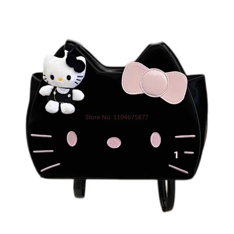 Ransel Preppy Hello Kitty Kawaii Tas Bahu Sederhana Pelajar Kucing Sanrio Kt Tas Tangan Fashion Y2k Trendi Wanita